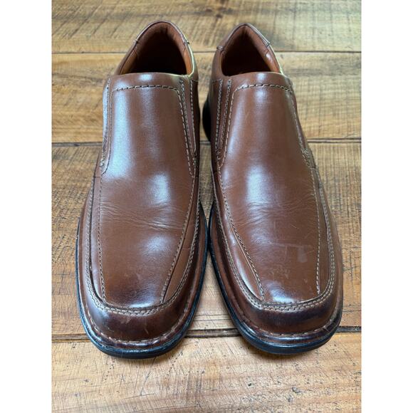 Mens Clarks Kempton Free Leather Comfort Slip-On Brown Loafer Shoes Size‎ 11 - Picture 2 of 11